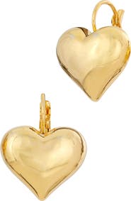 SAVVY CIE JEWELS Puffy Heart Drop Earrings