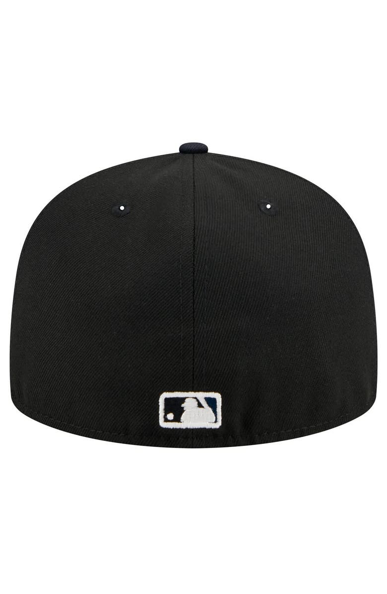 New Era Men's New Era Black Seattle Mariners Shadow Stitch 59FIFTY Fitted Hat, Alternate, color, 