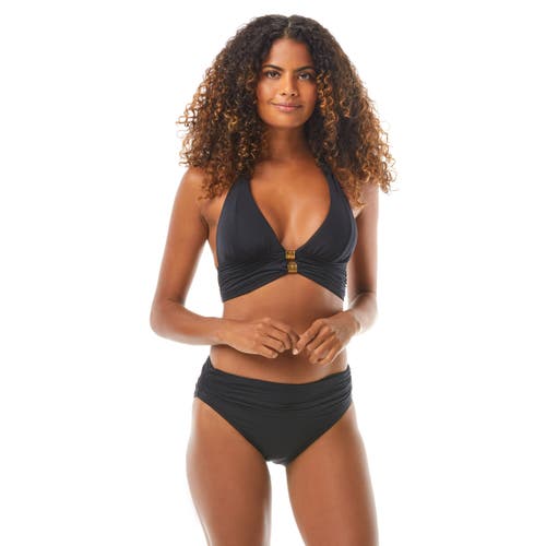 CARMEN MARC VALVO CARMEN MARC VALVO RUCHED HALTER BIKINI TOP 