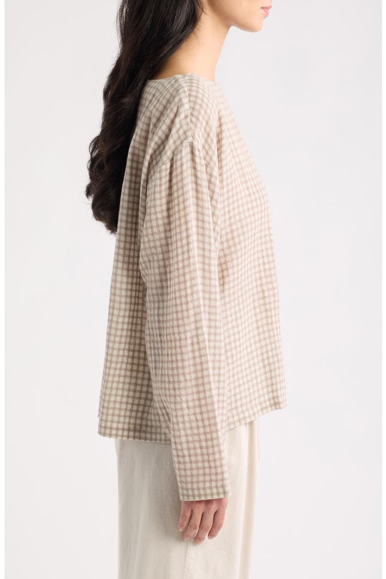 Boxy Bateau Neck Wool & Organic Cotton Top, Alternate, color, PALE STRIPE