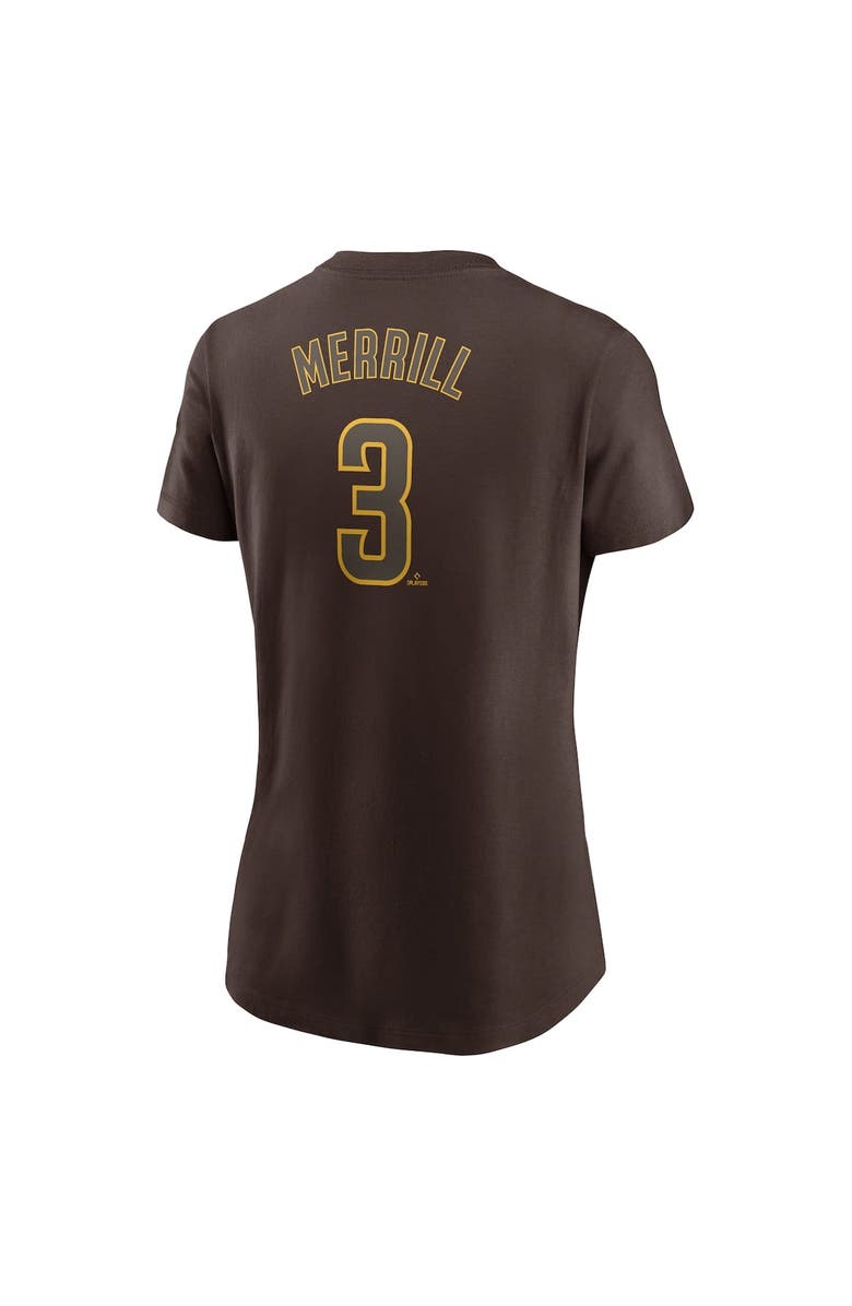 Nike Women's Nike Jackson Merrill Brown San Diego Padres Fuse Name & Number T-Shirt, Alternate, color, Brown