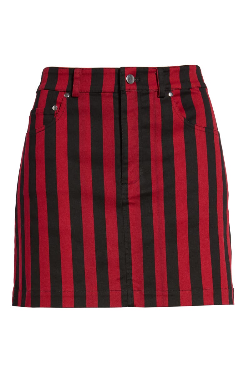 Rebecca Minkoff Aubrey Stripe Denim Miniskirt, Alternate, color, 