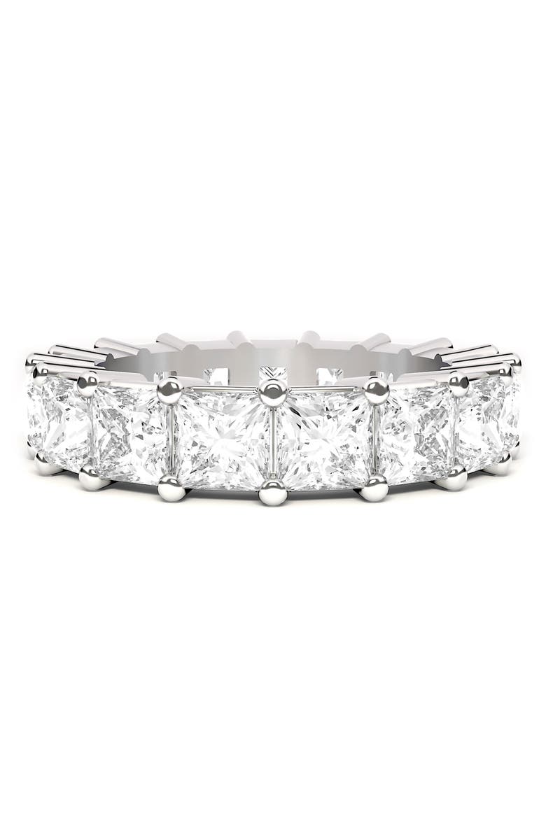 HauteCarat Lab Created Diamond Eternity Ring, Alternate, color, White Gold
