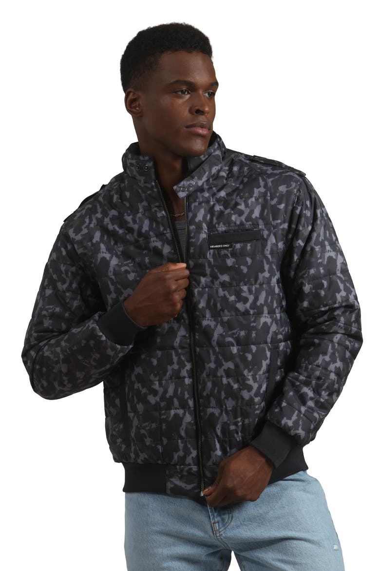 SoHo Quilted Jacket, Main, color, Black camo