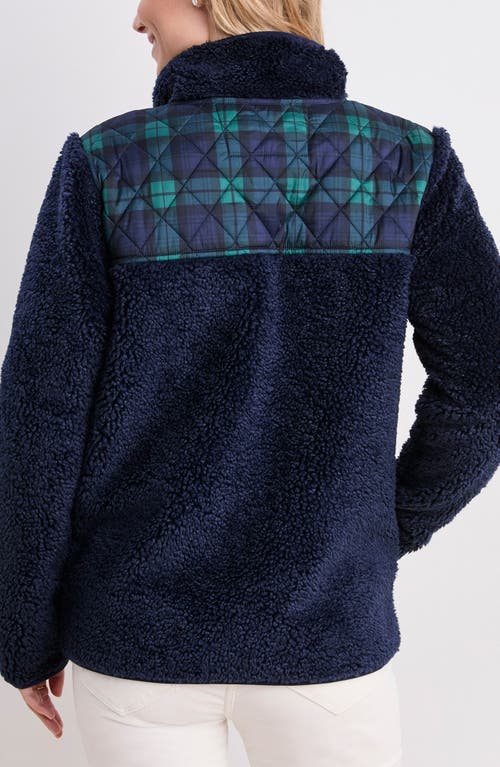 Vineyard Vines Quilted High Pile Fleece Jacket In Blue