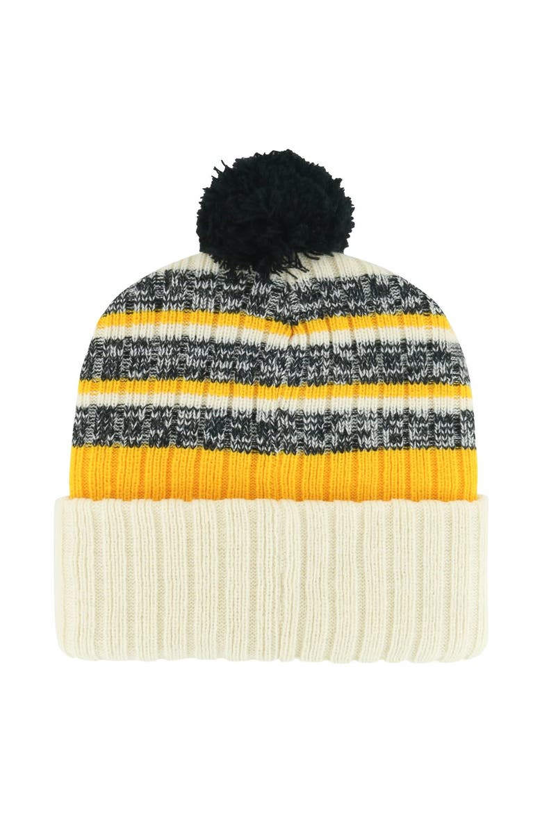 Men's '47 Cream Pittsburgh Penguins Tavern Cuffed Knit Hat with Pom, Alternate, color, Cream