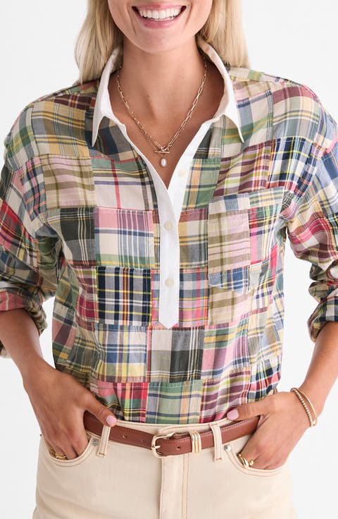 Birdie Patchwork Plaid Cotton Shirt