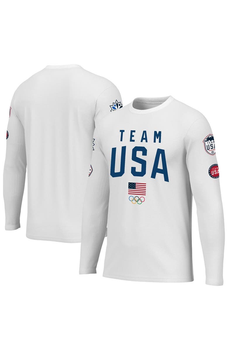 Outerstuff Men's Outerstuff  White Team USA Flag & Patches Long Sleeve T-Shirt, Main, color, 
