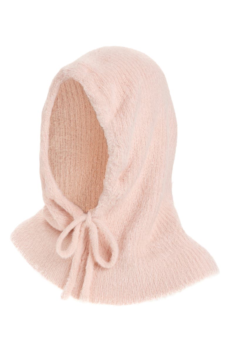 Tasha Front Tie Balaclava, Main, color, Blush