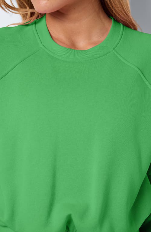 Shop Noisy May Arya Cotton Blend Sweatshirt Bodysuit In Irish Green