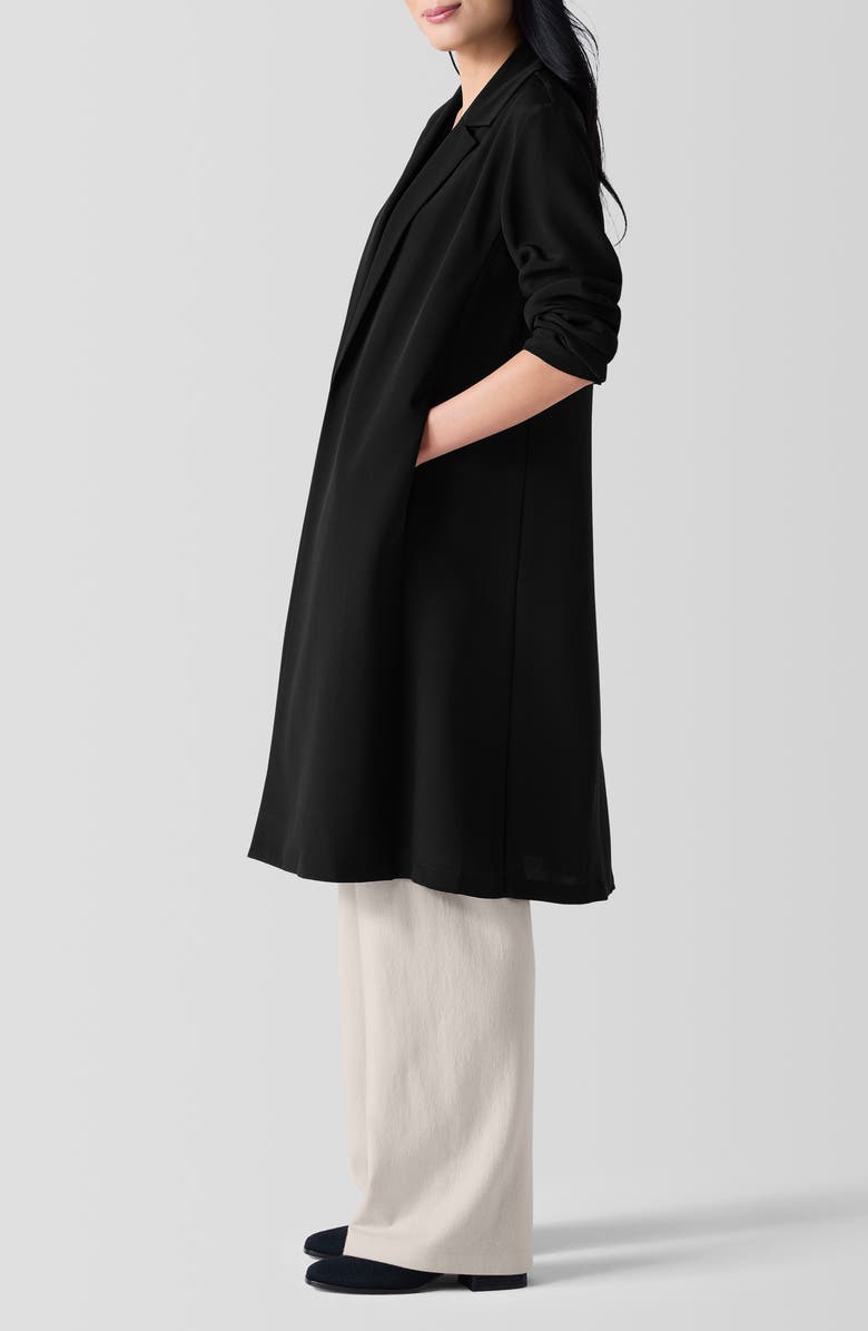 Eileen Fisher Open Front Silk Chiffon Jacket, Alternate, color, Black