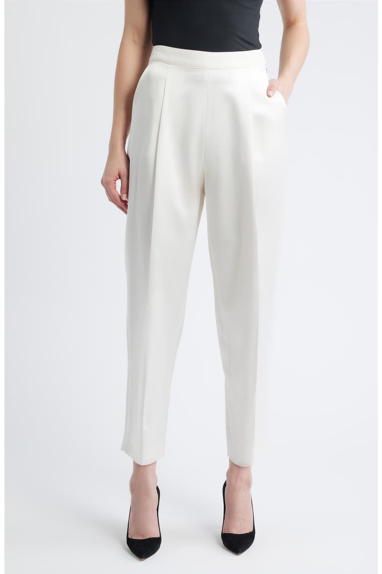 Takerana Pleated Tapered Straight Leg Pants, Main, color, SOFT CREAM