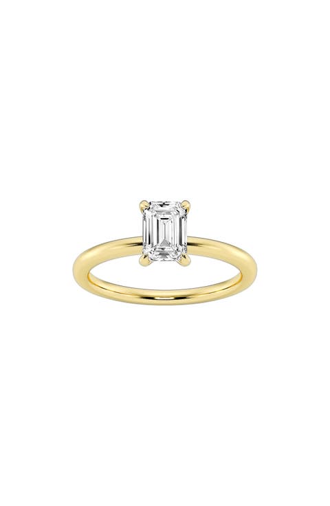 Emerald Cut Lab Created Diamond Engagement Ring - 1.00 ctw