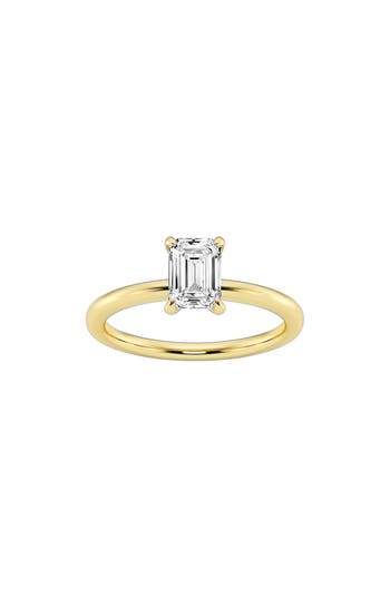 Badgley Mischka Collection Emerald Cut Lab Created Diamond Engagement Ring In Yellow