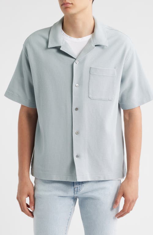 Frame Relaxed Jacquard Camp Shirt In Blue