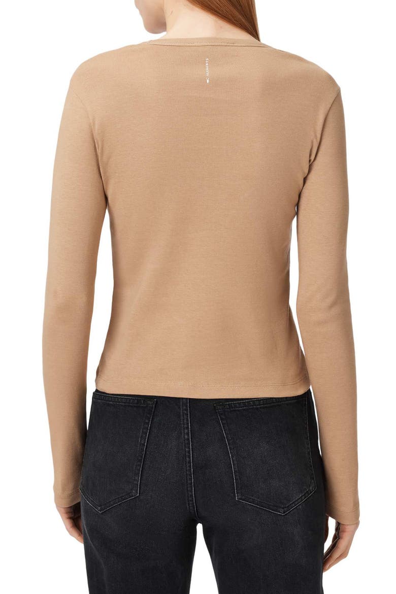 Stevie Long Sleeve Organic Cotton T-Shirt, Alternate, color, TANNIN BROWN