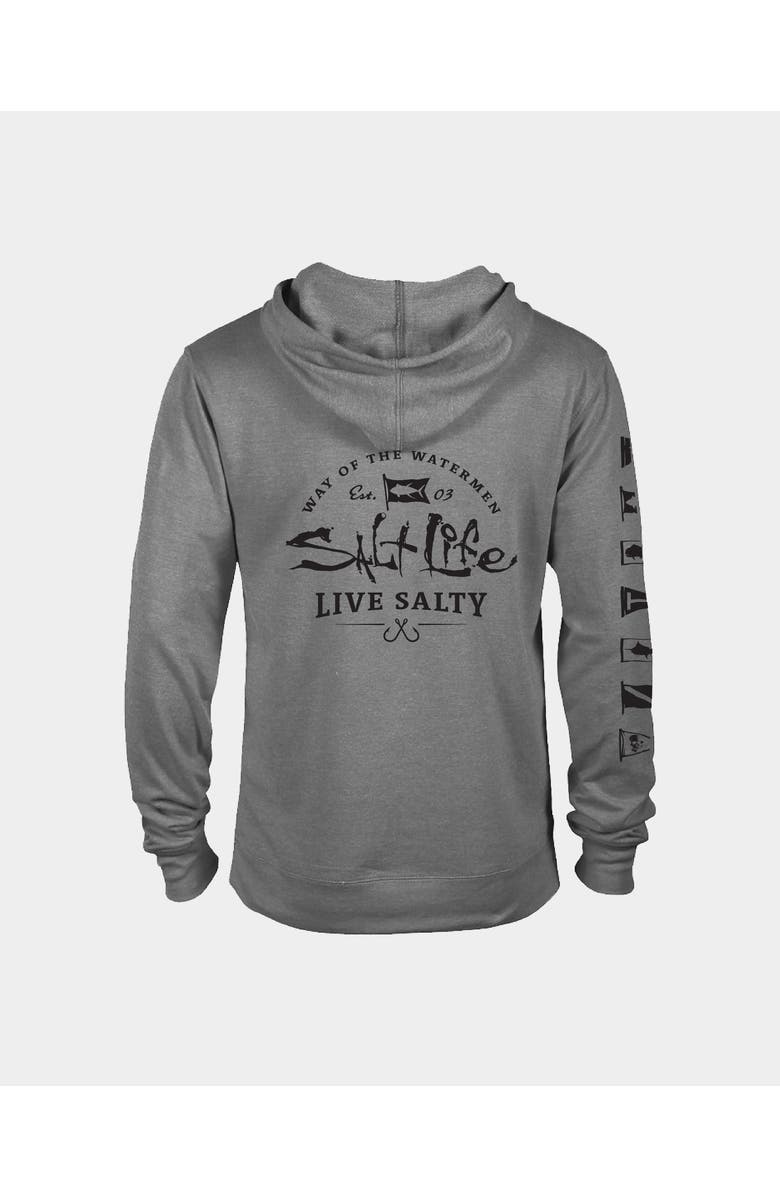 Salt Life Ocean Kin French Terry Pullover Hoodie, Alternate, color, Mist Grey Heather