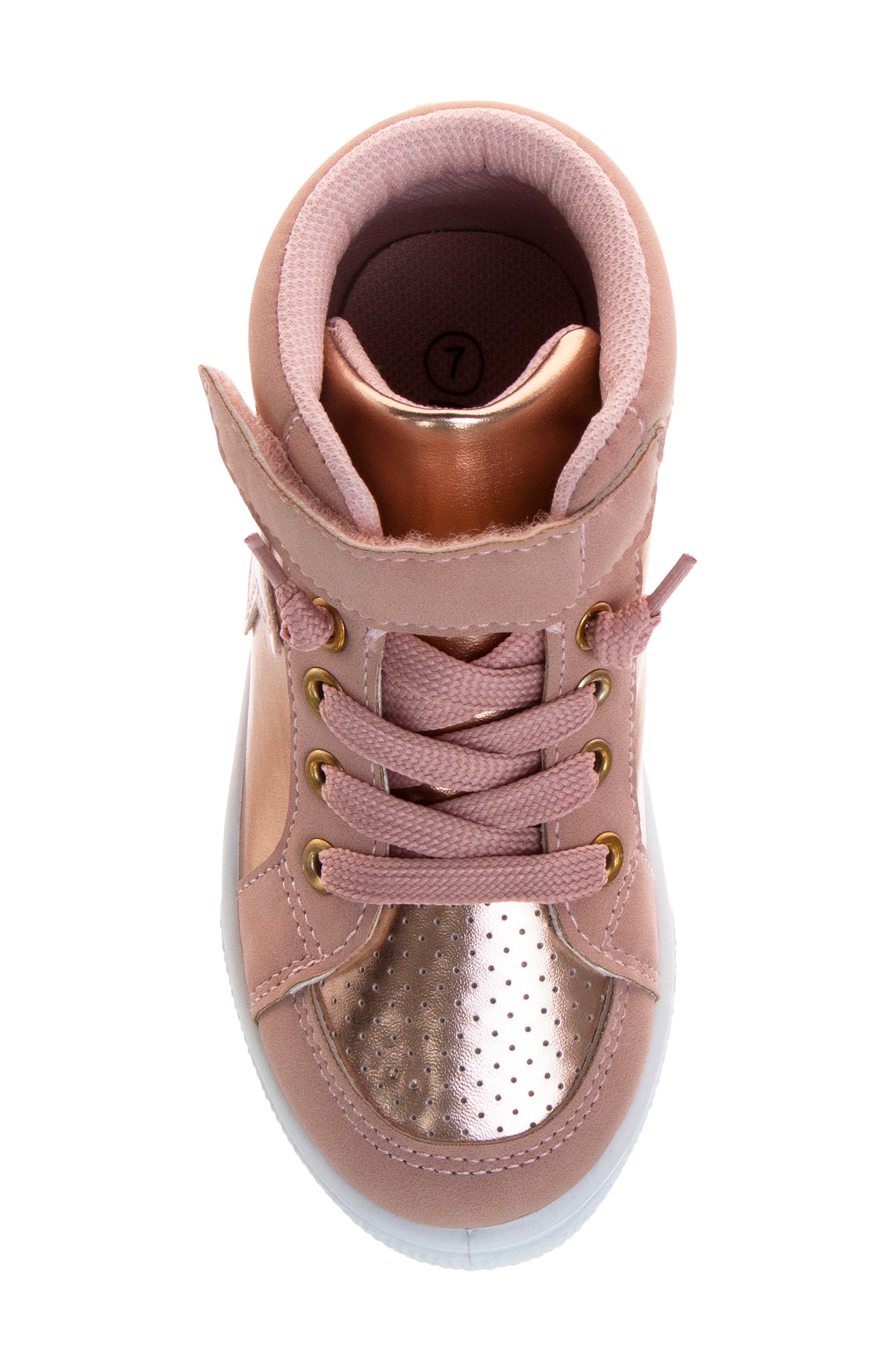 Kids' High Top Sneaker, Alternate, color, PNK ROSE GLD