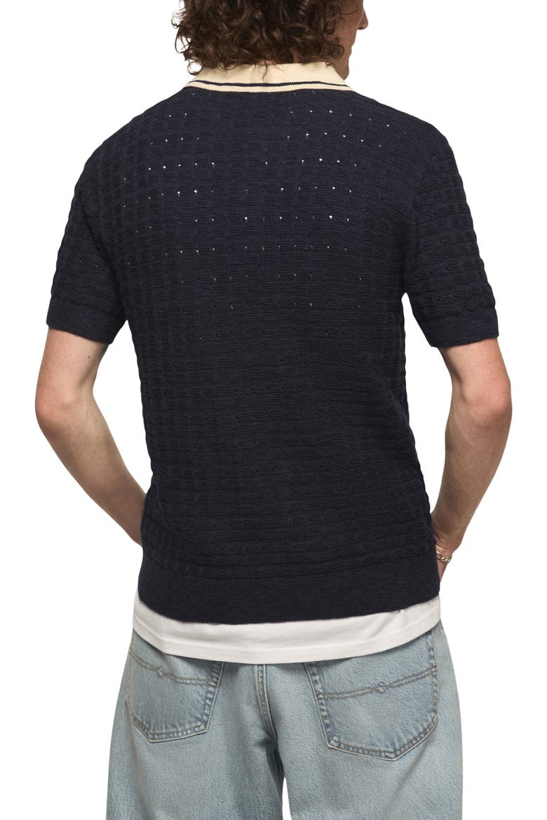 Contrast Tipped Polo, Alternate, color, CADET NAVY