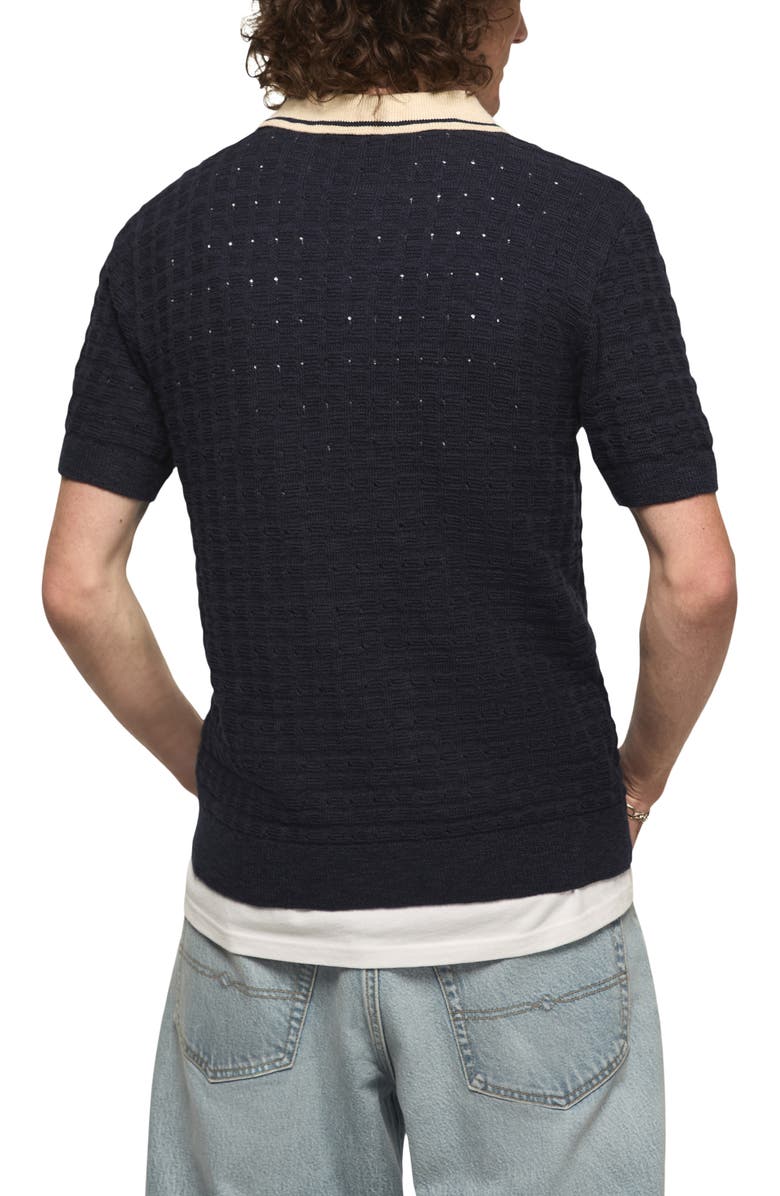 Lucky Brand Contrast Tipped Polo, Alternate, color, Cadet Navy