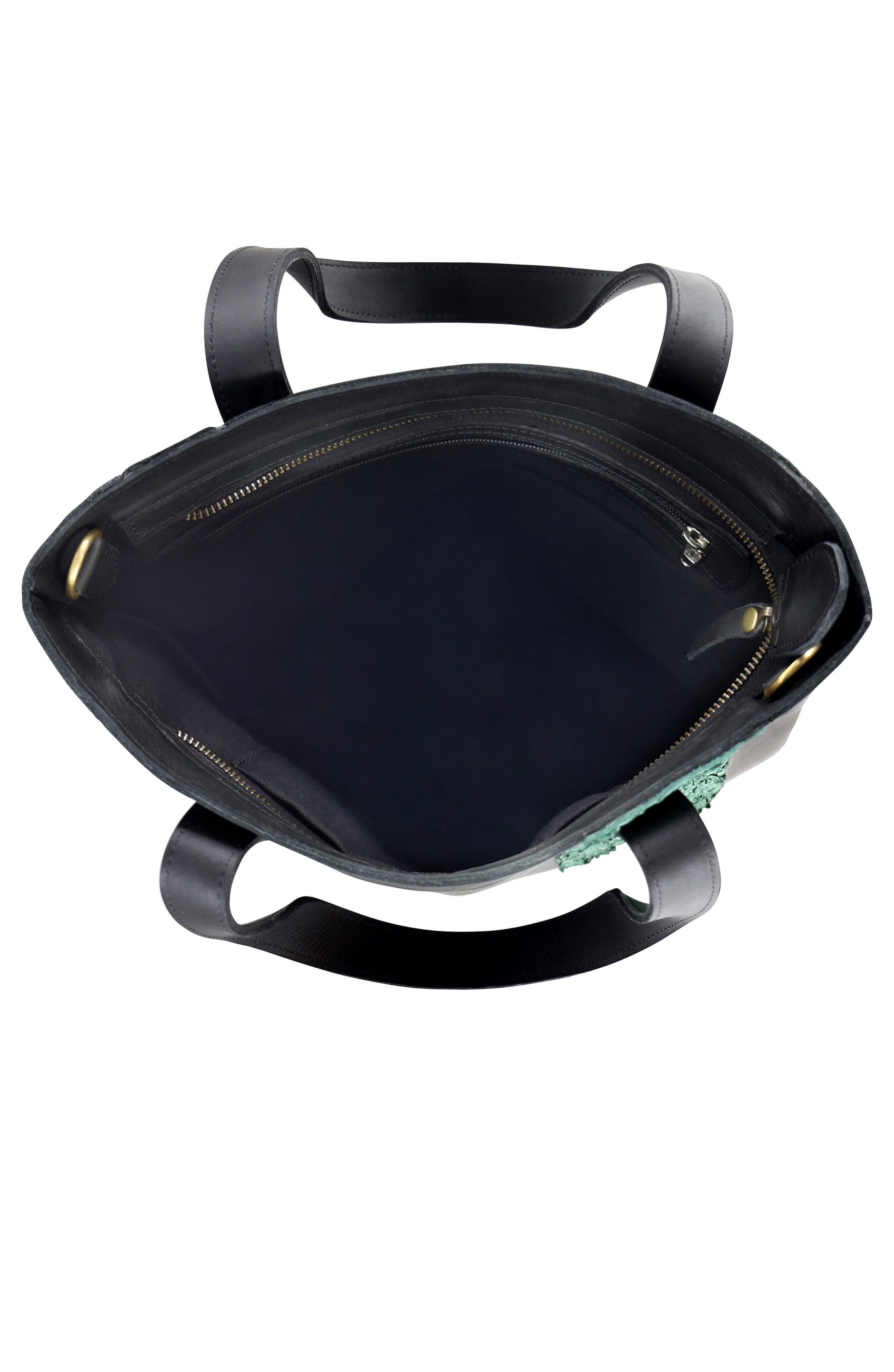 Sarep + Rose Maral Daily Leather Tote Crossbody Bag, Alternate, color, Black And Green