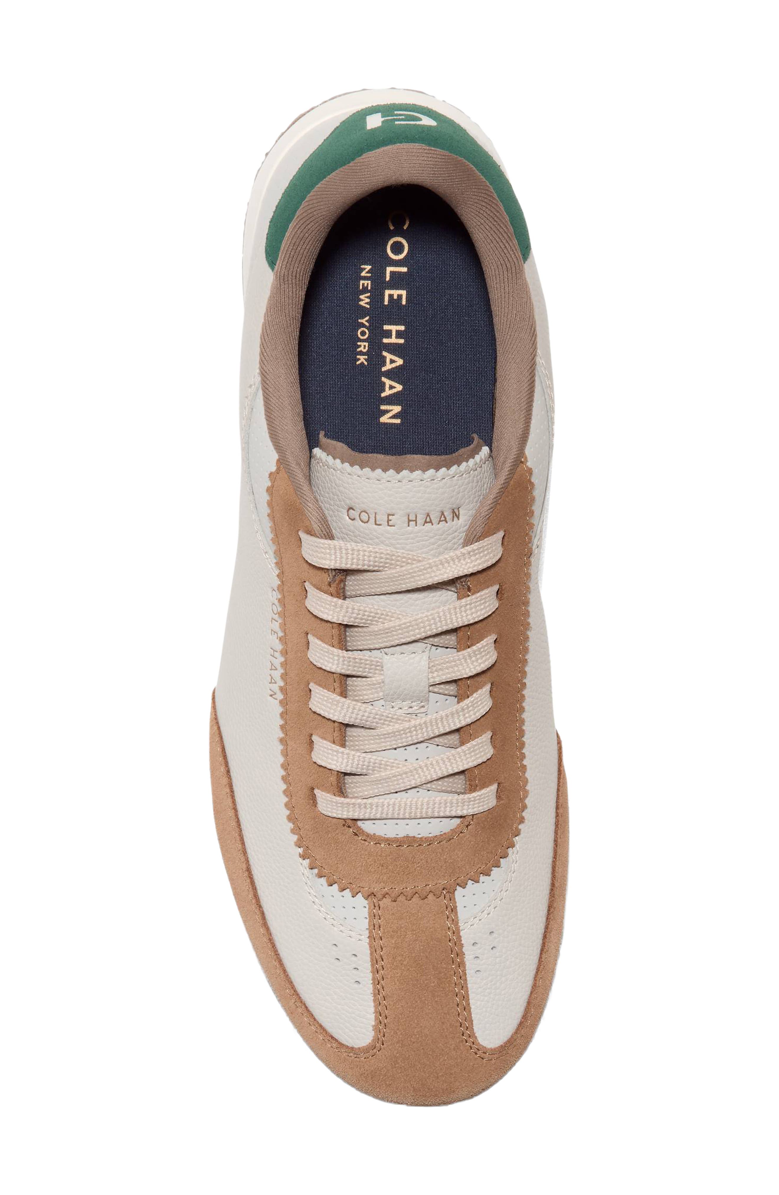 Grand Crosscourt Slimstride Leather Sneaker, Alternate, color, PUMICE STONE / TREKKING GREEN
