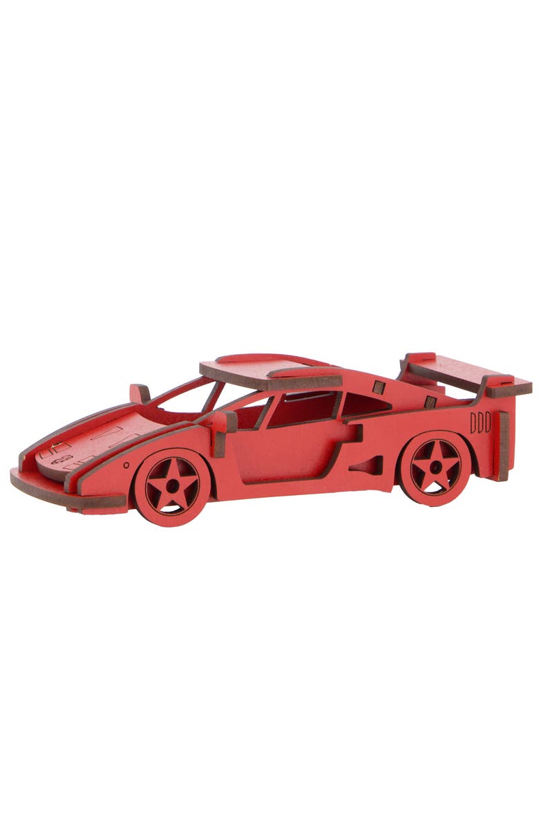 Little 
Wood Woodlet Medium Red Sports Car 3D Wooden Kitset,Ages 6+, Main, color, Multicolored