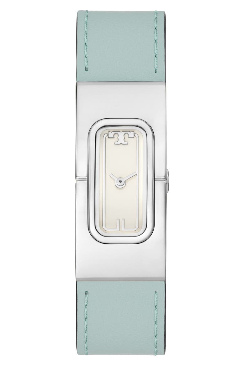The T Leather Strap Watch, 18mm x 40mm, Main, color, MULTI
