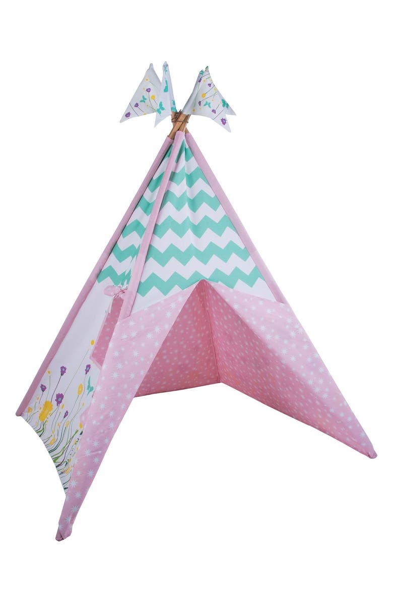 Pacific Play Tents 'Wildflowers' Cotton Canvas Teepee, Main, color,