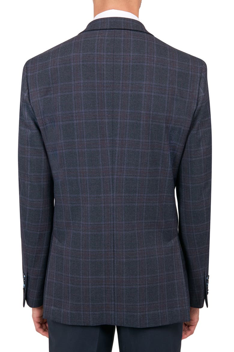 Slim Fit Plaid Sport Coat, Alternate, color, NAVY