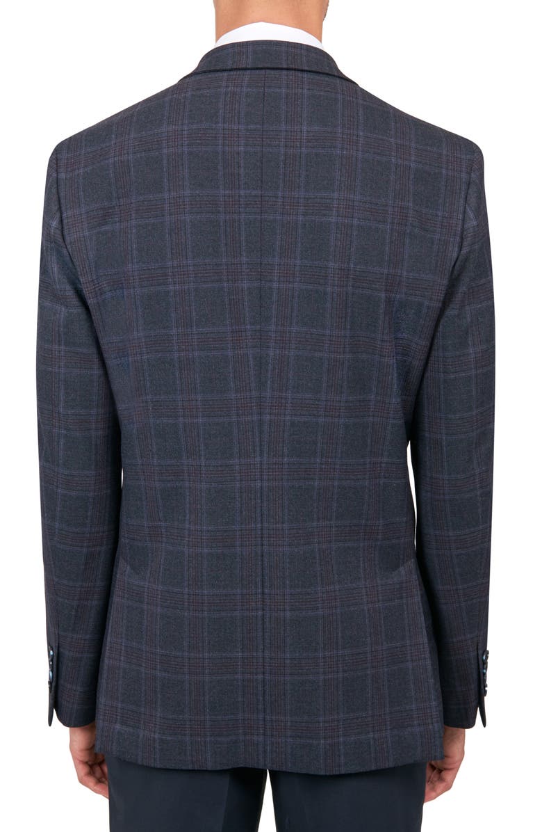 W.R.K Slim Fit Plaid Sport Coat, Alternate, color, Navy