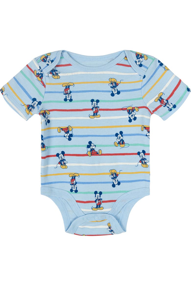 Mickey Mouse & Friends Boys' 5-Pack Short Sleeve Bodysuits, Alternate, color, Mickey Pastel Multi