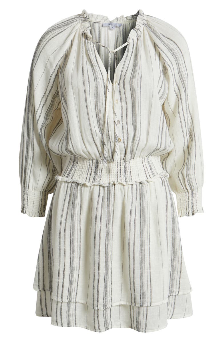 Rails Crystal Stripe Smocked Waist Linen Blend Blouson Dress, Alternate, color,