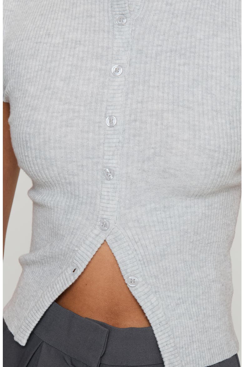 Suzu Short Sleeve Cardigan, Alternate, color, GREY