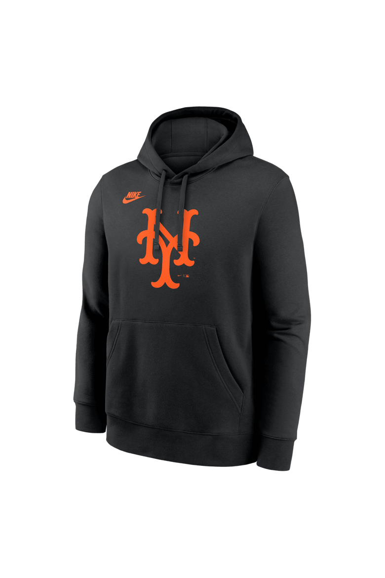 Men's Nike Black New York Mets Cooperstown Collection Logo Club Hoodie, Alternate, color, Black