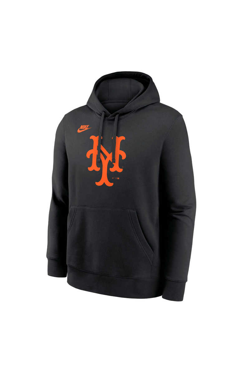 Nike Men's Nike Black New York Mets Cooperstown Collection Logo Club Hoodie, Alternate, color, Black