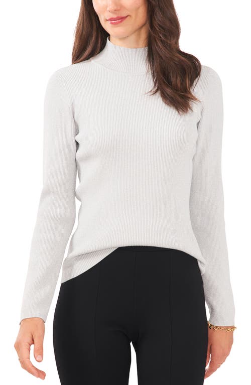 Chaus Metallic Turtleneck Sweater In White