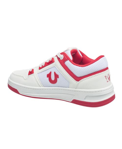 True Religion Boy's Trey Court Sneaker In White/red