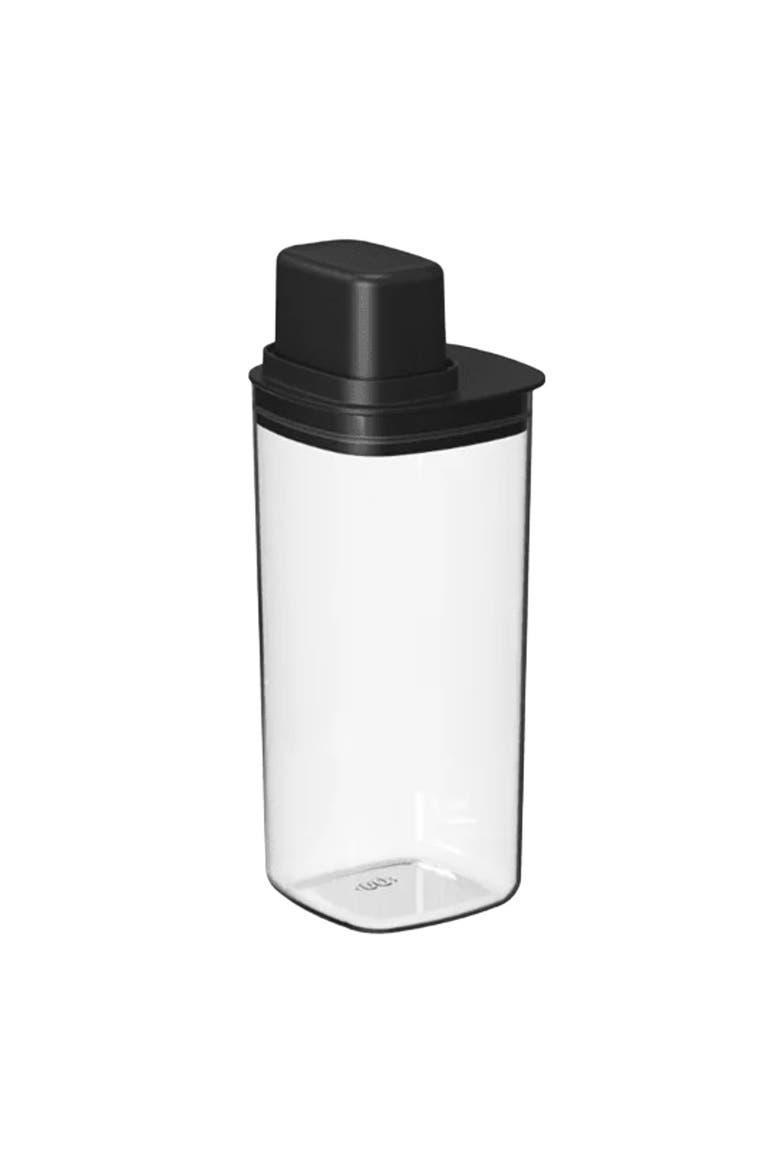 6 Cup Clear Airtight Food Storage Container with Measuring Cup, Main, color, Black