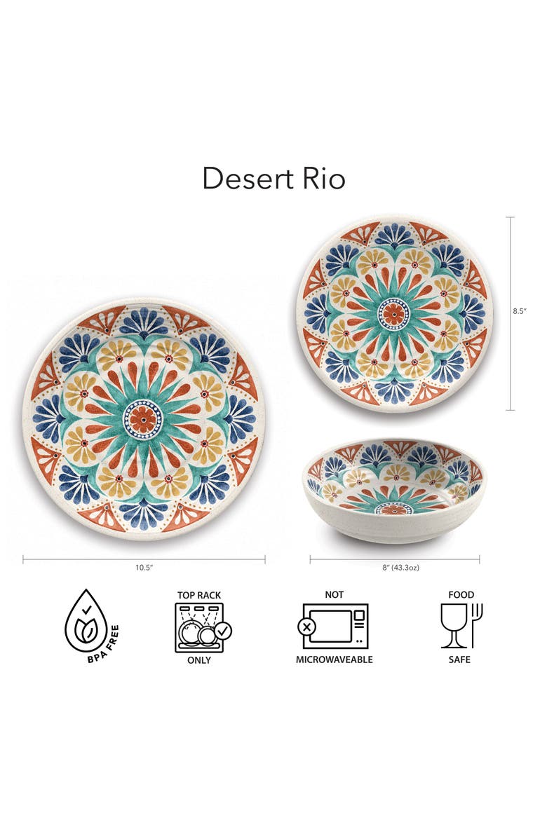 Desert Rio Set of Six Melamine Bowls, Alternate, color, WHITE MULTI