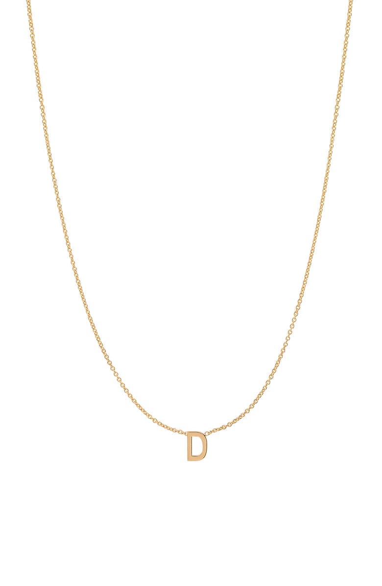 BYCHARI Initial Pendant Necklace, Main, color, 14K Yellow Gold-D