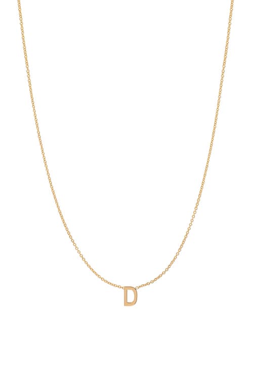 BYCHARI Initial Pendant Necklace in 14K Yellow Gold-D 