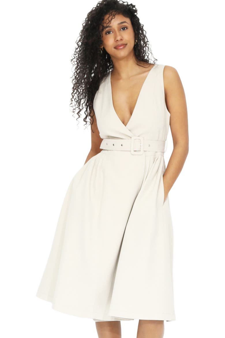 Miss Independence Midi Dress, Alternate, color, Sand