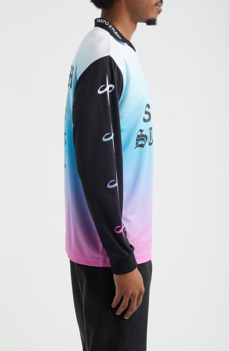 SANTO STUDIO Faith Over Fear Graphic Jersey Polo, Alternate, color, Baby Blue