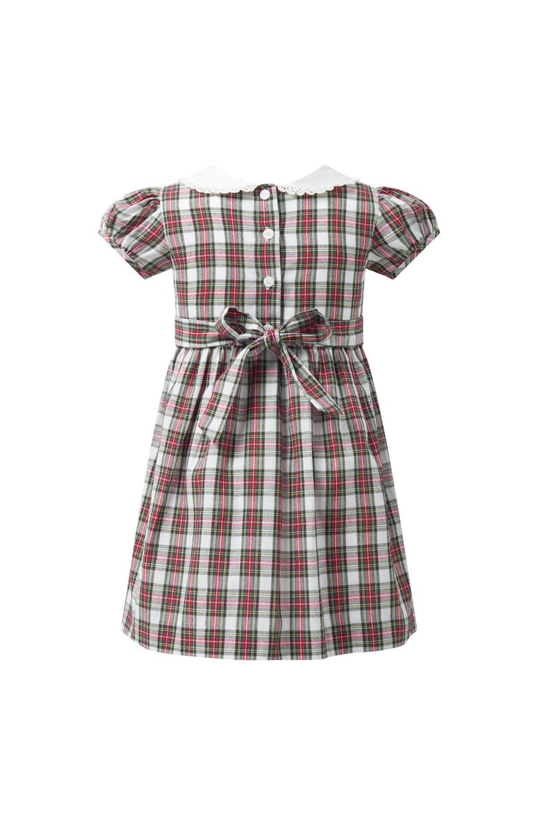 Rachel Riley Ivory Tartan Frill Front Dress, Alternate, color, Red