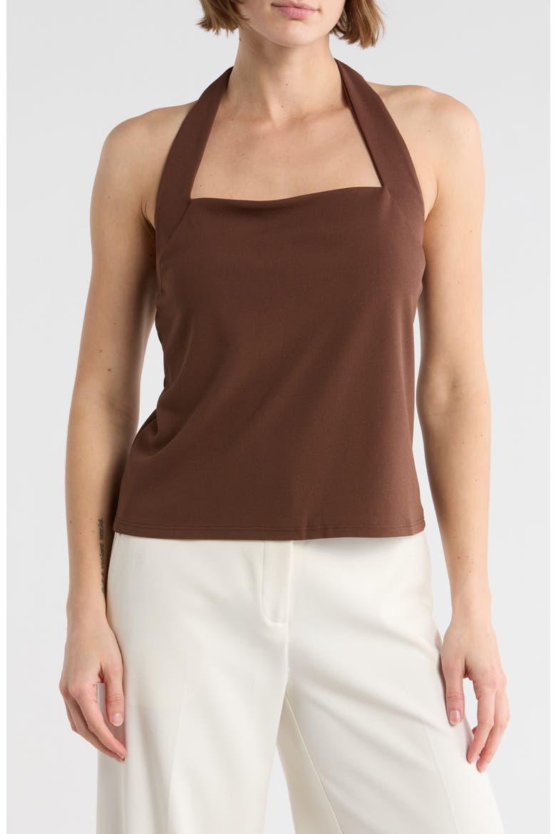 Square Neck Halter Top, Main, color, CHOCOLATE