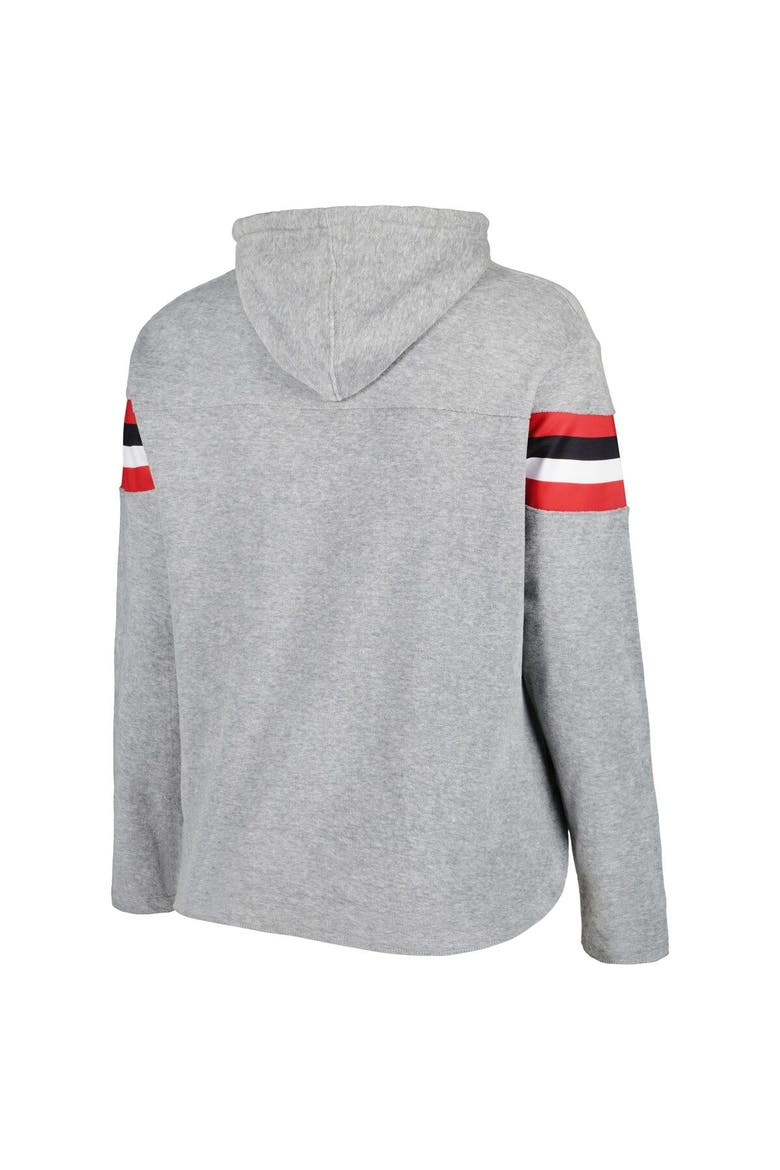 Women's Heather Gray/Scarlet Ohio State Buckeyes Plus Size Register Seam to Seam Pullover Hoodie, Alternate, color, Heather Gray