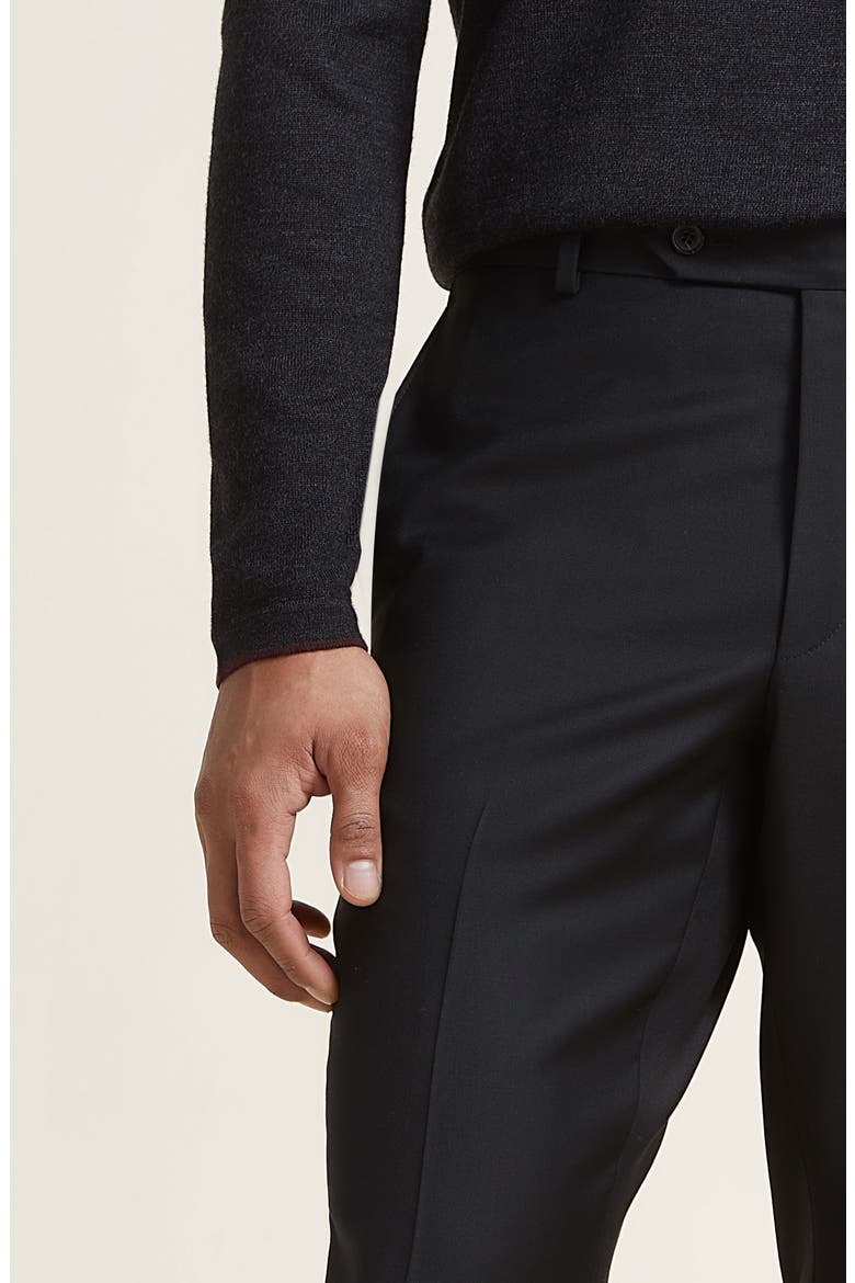 Black 110s Serge Wool Pants, Alternate, color, BLACK