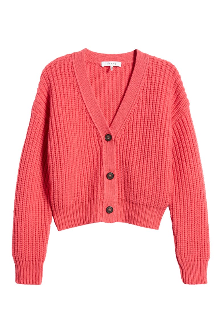 '70s Wool Cardigan, Alternate, color, POP ROSE
