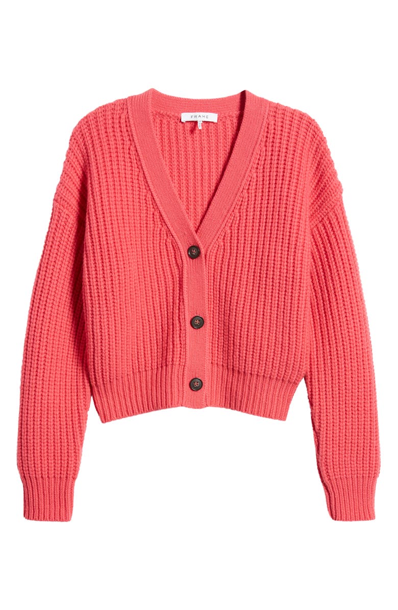 FRAME '70s Wool Cardigan, Alternate, color, Pop Rose